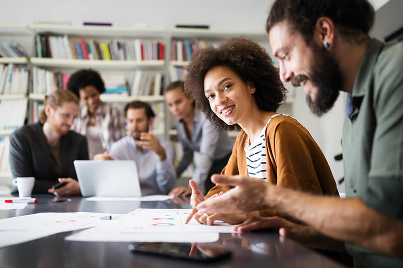 team members in office