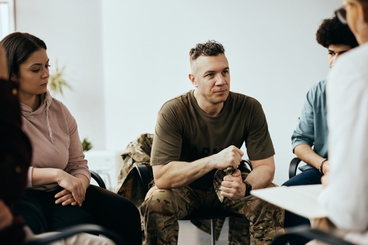 veteran in group therapy